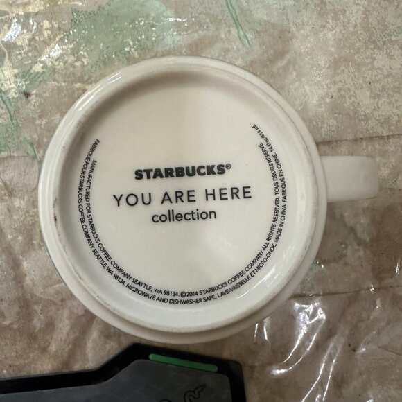 Starbucks Waikiki Hawaii You Are Here Coffee Mug 2017 White Lime Green Pineapple - Picture 5 of 5
